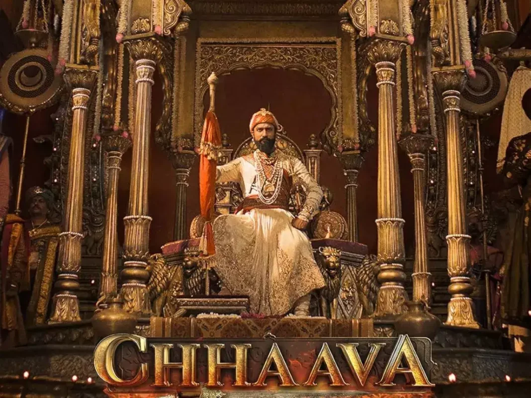 Vicky Kaushal as Chhatrapati Sambhaji Maharaj in Chhaava, a blockbuster historical drama crossing ₹326.75 crore at the box office.